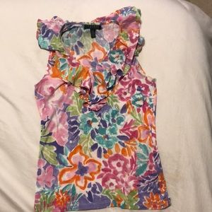 Ralph Lauren fitted floral print work tank top